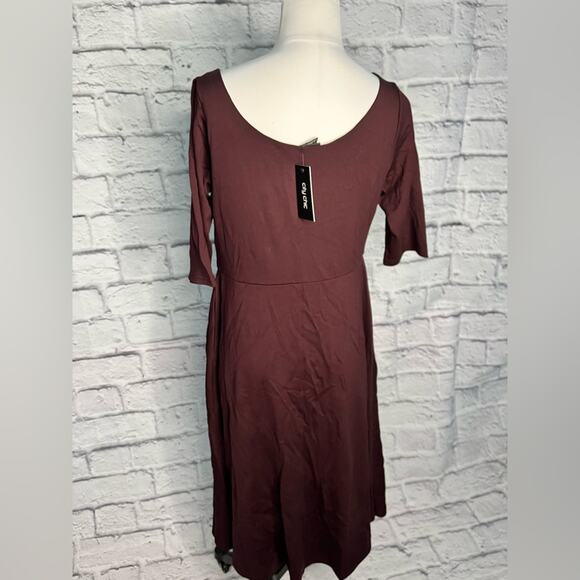 City chic Cute girl elbow sleeves dark ruby red midi dress new with tag size 12 - Picture 3 of 5
